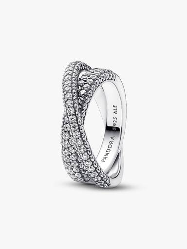 Pandora Timeless Pavé Gekreuzter Doppelband-Ring