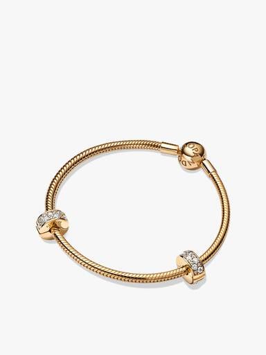 Goldenes Pavé Clip Armbandset