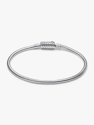 Leicht zu schließendes Schlangen-Gliederarmband mit Magnetverschluss