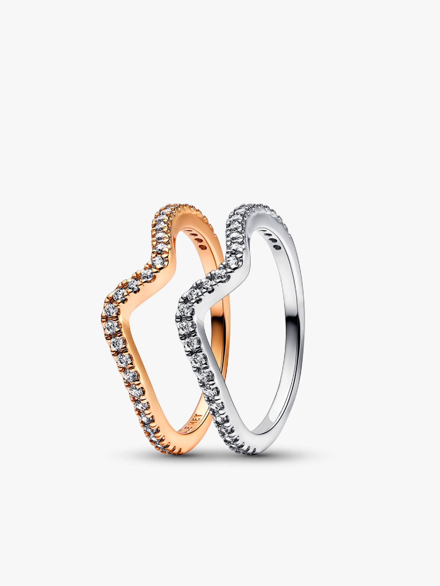 Funkelnde Welle Ring Set