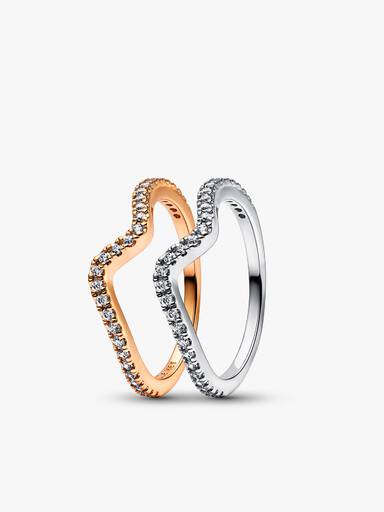 Funkelnde Welle Ring Set