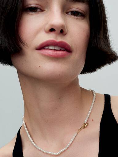 Behandelte Süßwasserzuchtperlen Collier-Halskette mit T-Verschluss