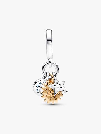 Bicolor Himmlischer Dreifacher Charm-Anhänger