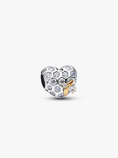 Bridgerton Bienenwabe & Biene Herz Charm