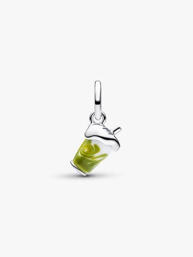 Iced Matcha Latte Murano-Glas Charm-Anhänger