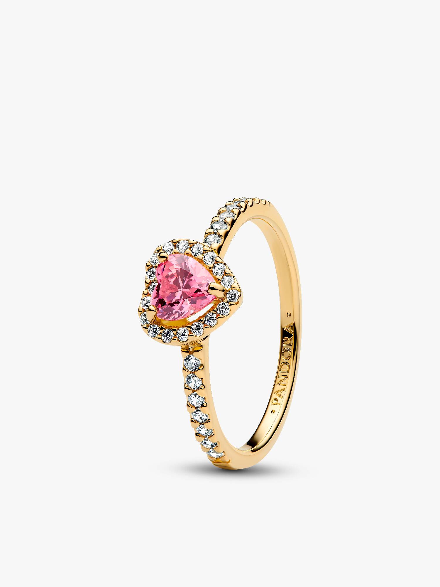 Erhabenes Rosafarbenes Herz Ring