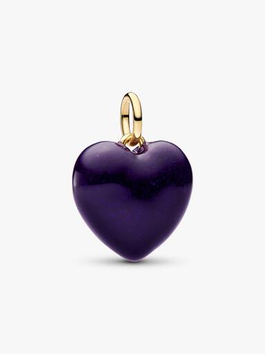 Violettes Rundliches Herz Charm-Anhänger