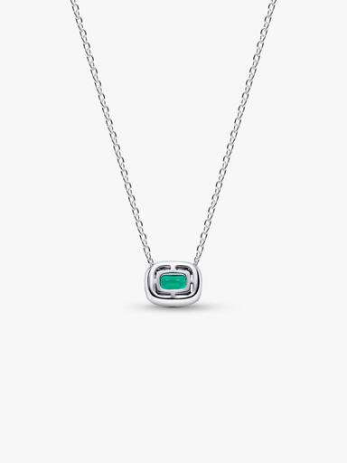 Rechteckiger Funkelnder Strahlenkranz Collier-Halskette