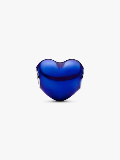 Blaues Metallic-Herz Charm