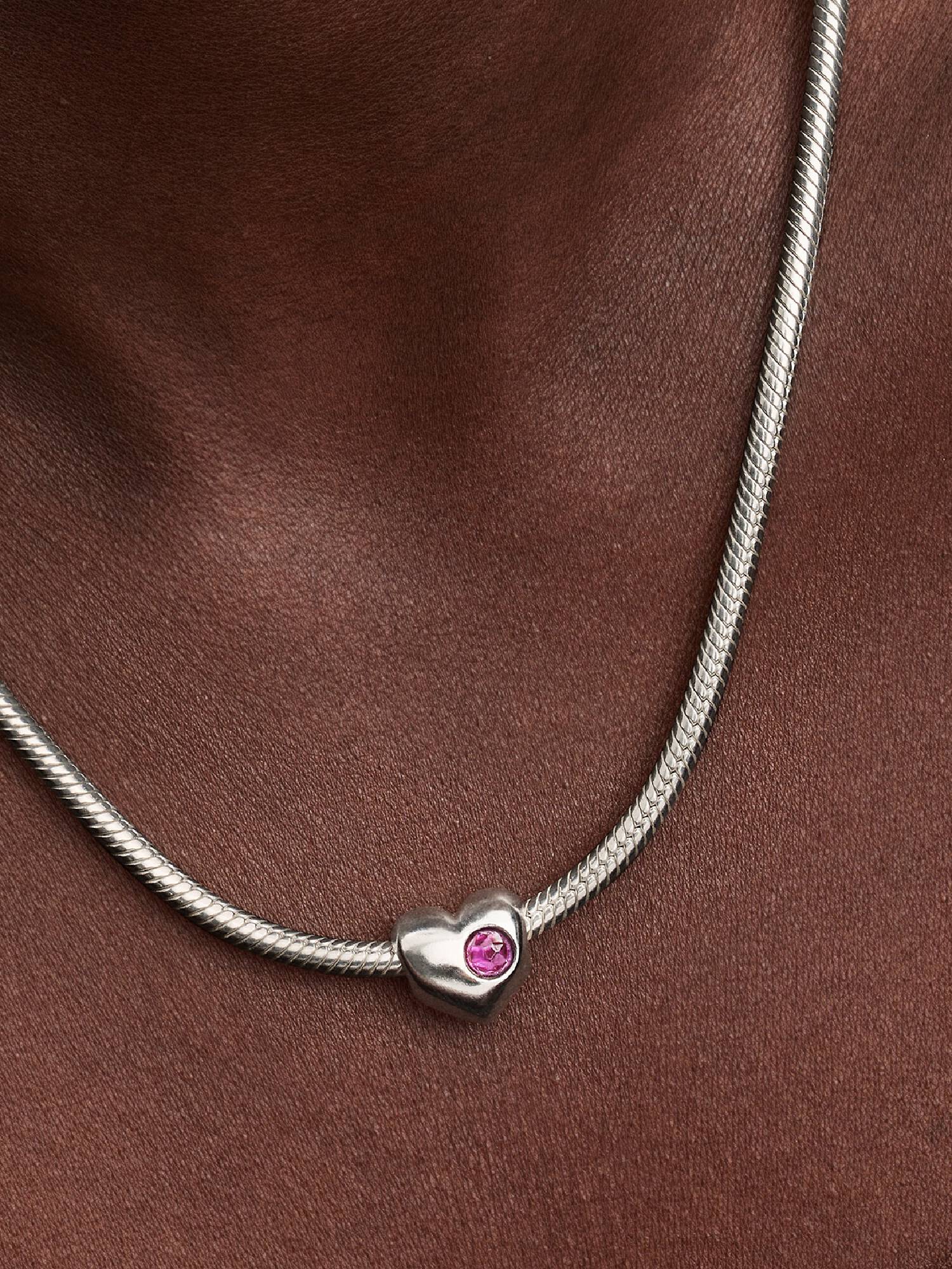 Gravierbares Lilafarbenes Stein Herz-Charm