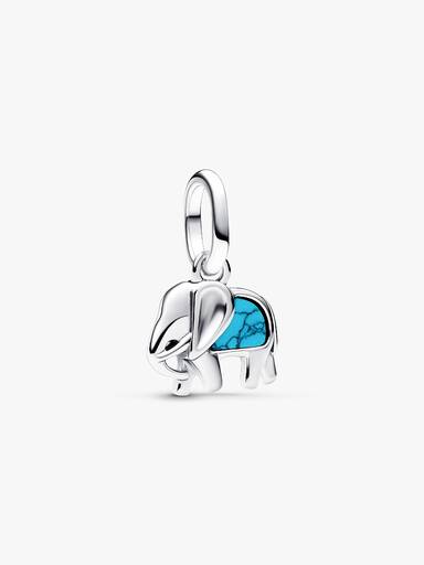 Türkisfarbener Elefant Mini-Charm-Anhänger