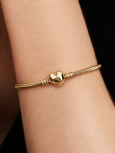 Pandora Moments Schlangen-Gliederarmband mit Herz-Verschluss