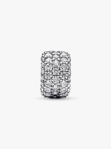 Funkelndes Dreireihiges Pavé-Charm