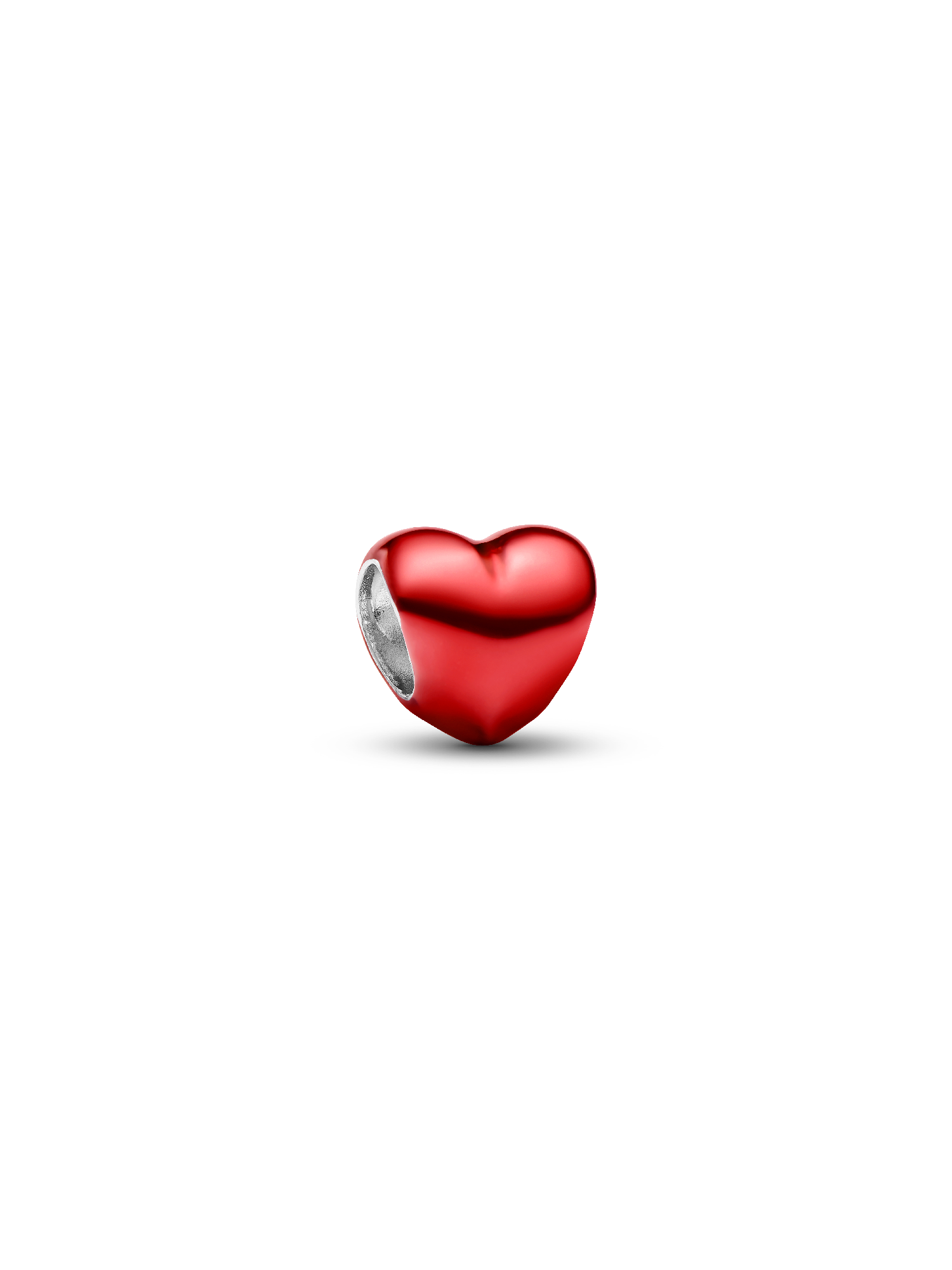 Rotes Metallic Herz Mini-Charm