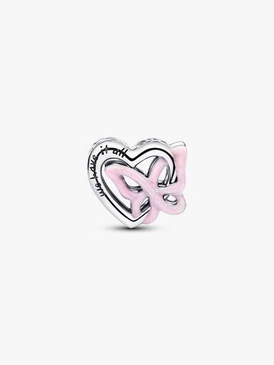 Verschlungenes Herz und Schmetterling Charm