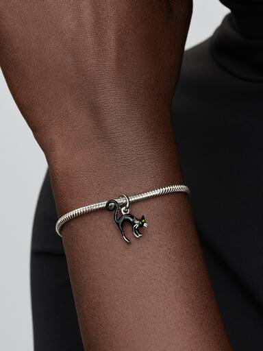Schwarze Katze Charm-Anhänger