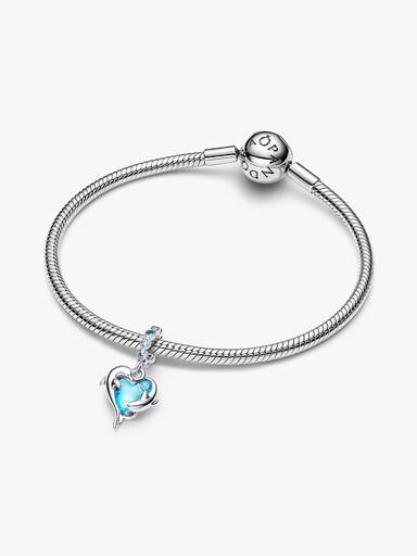 Blauer Murano-Glas Delfine Charm-Anhänger