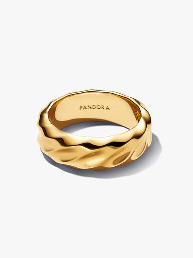 Gewellter Breiter Band-Ring