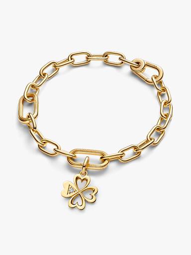 Pandora ME Herz Vierblättriges Kleeblatt Medaillon-Charm