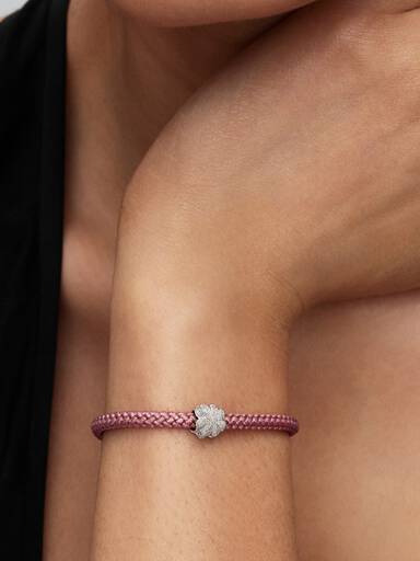 Strukturiertes Kleeblatt Mini-Charm