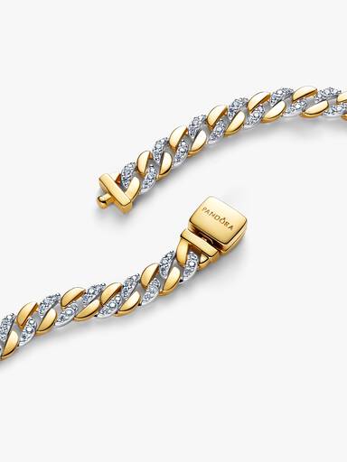 Bicolor Pavé Cuban-Kettenarmband