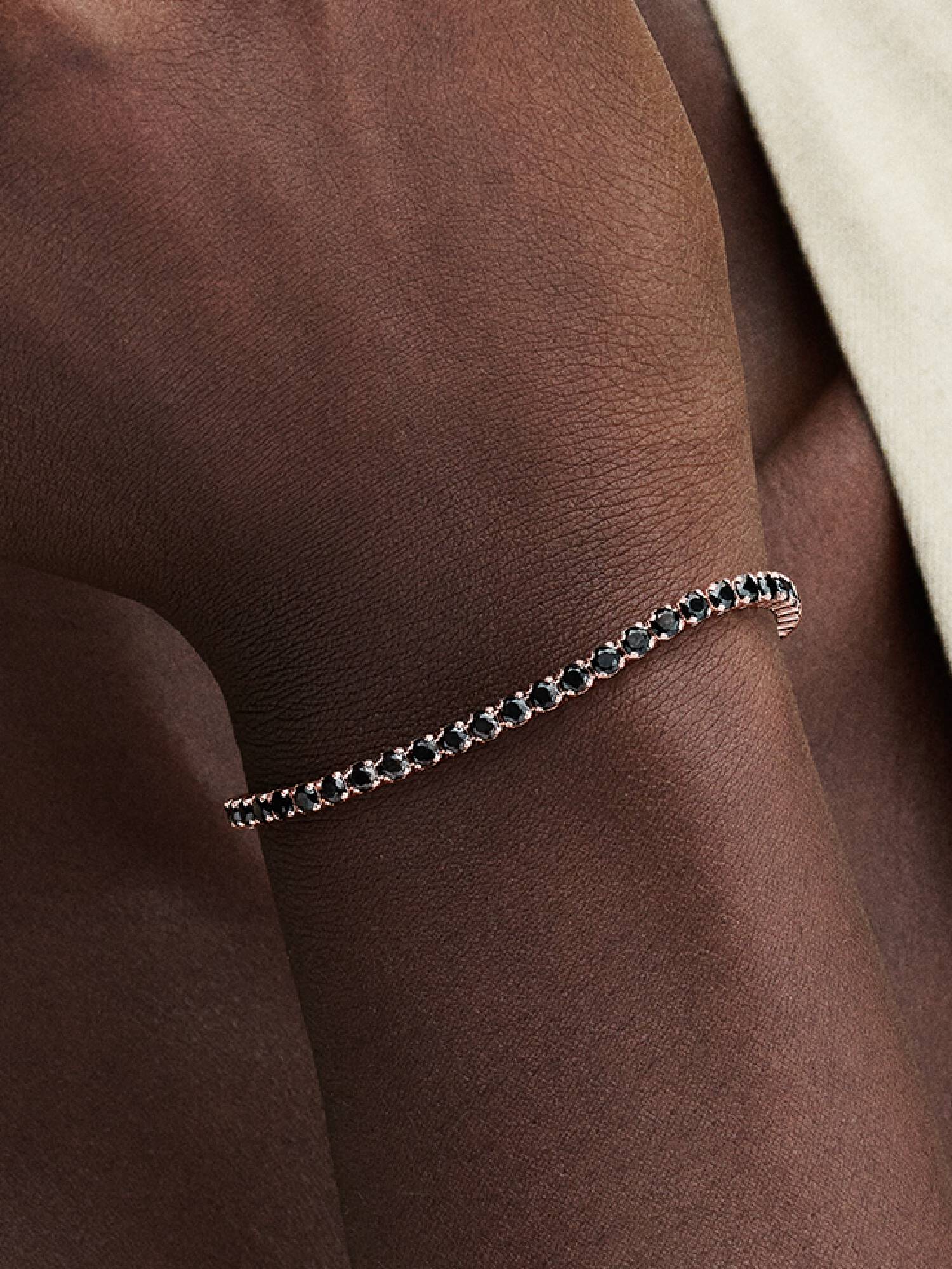 Schwarzes Funkelndes Tennisarmband