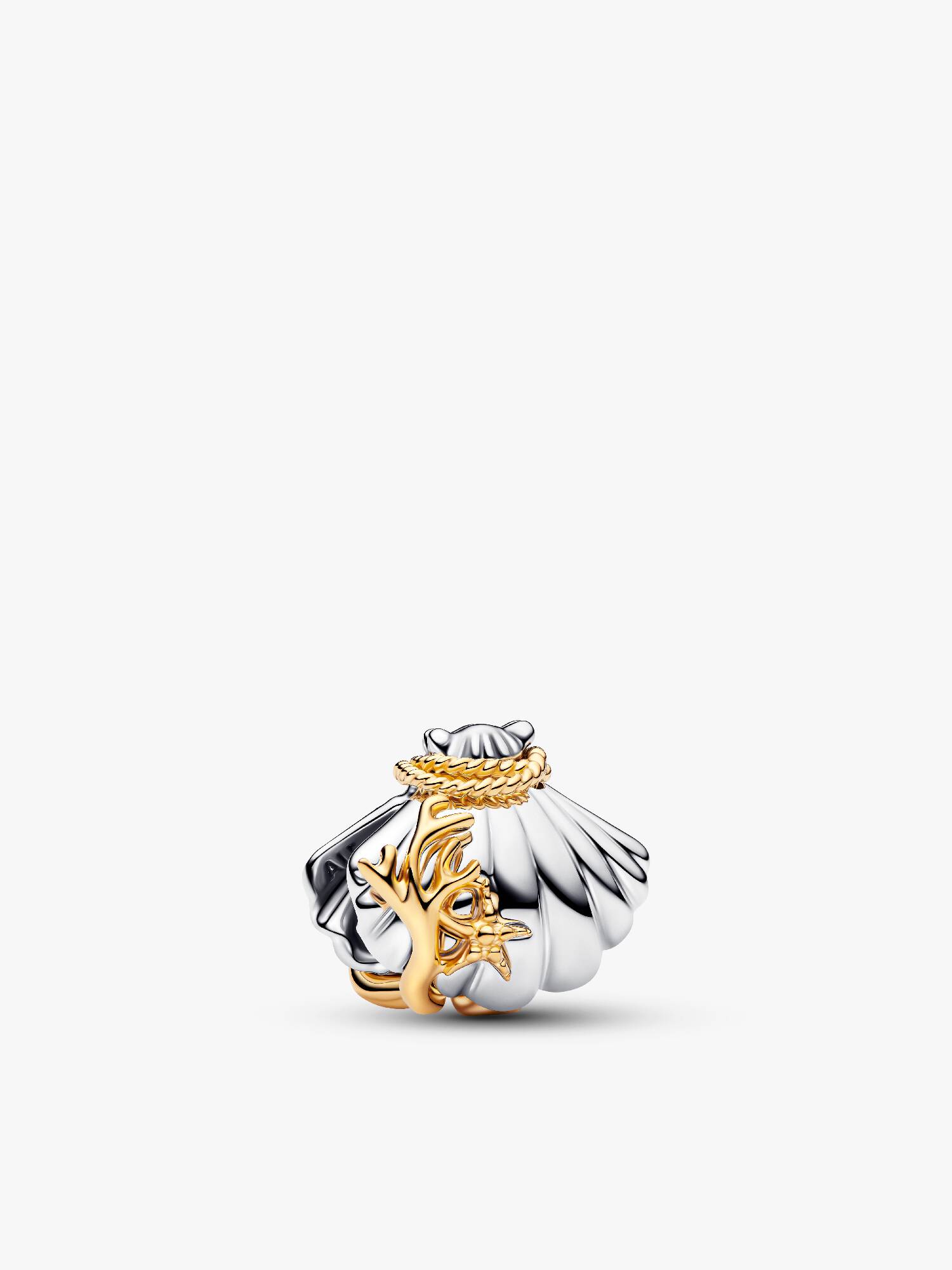 Disney Prinzessin Arielle Muschel Bicolor-Charm mit im Labor gezüchtetem Diamanten