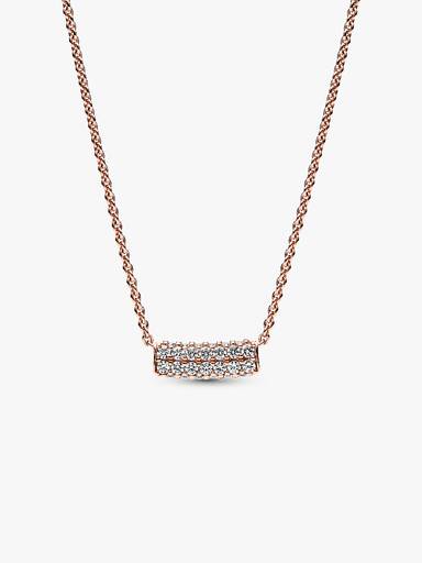 Pandora Timeless Doppelreihige Pavé-Stab Collier-Halskette