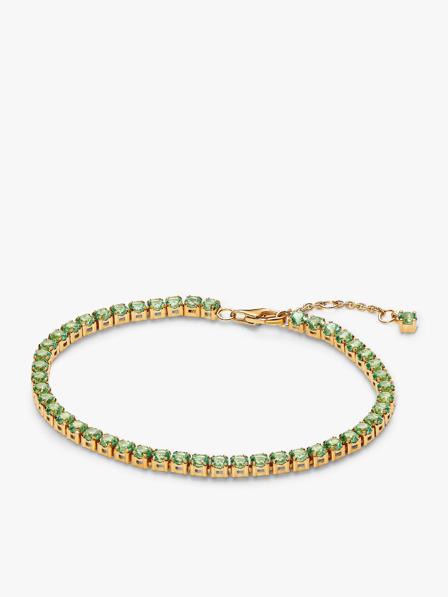 Funkelndes Grünes Tennisarmband