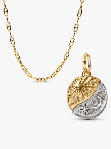 Strahlende Nacht Halsketten & Medaillon-Charm Set