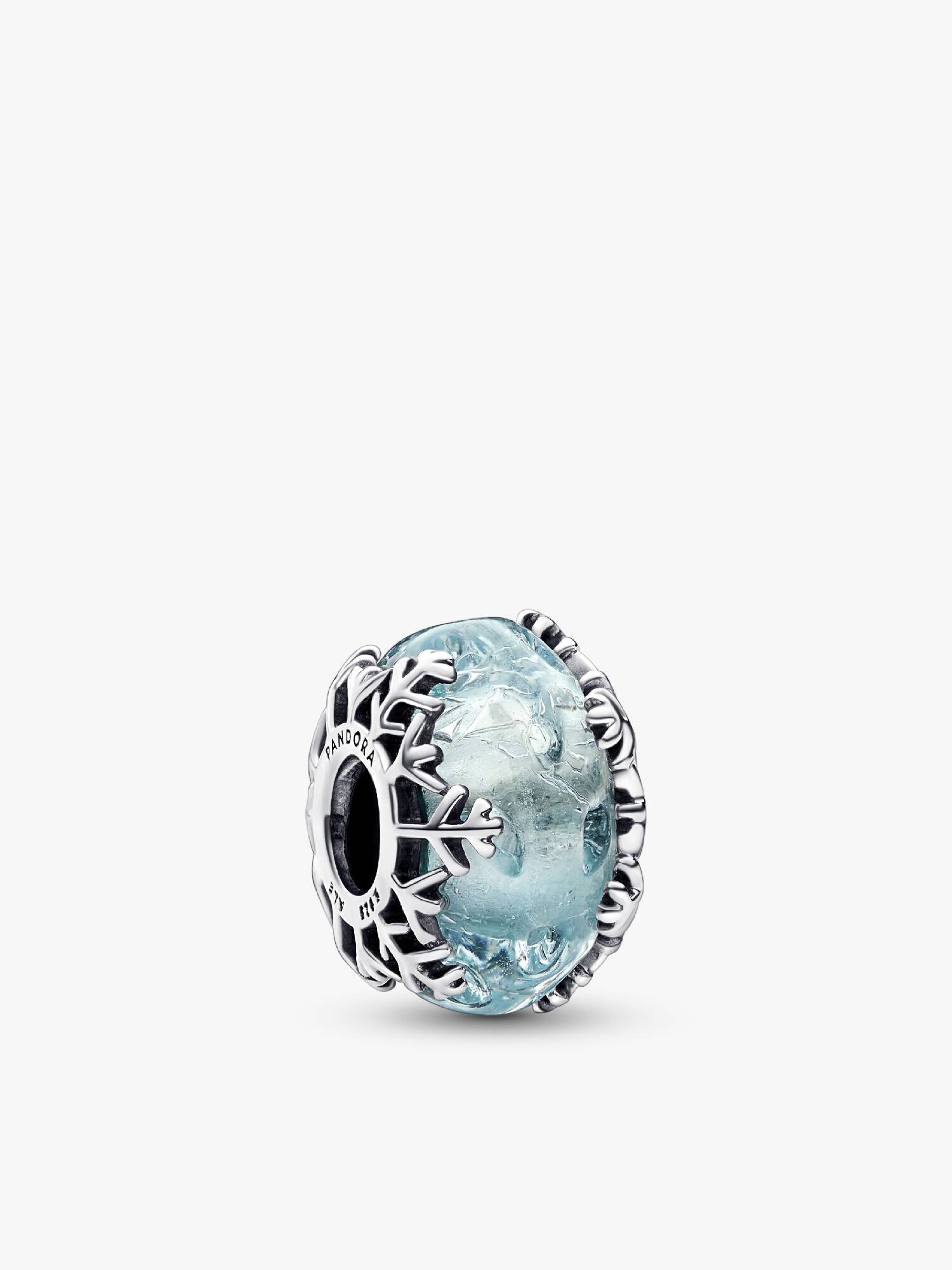 Winterblaue Schneeflocke Murano-Charm
