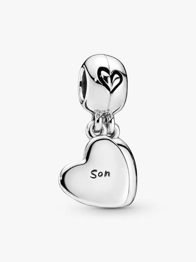 Mutter und Sohn Herz Teilbarer Charm-Anhänger