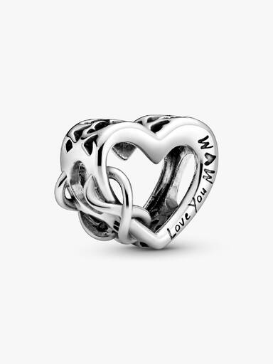„Love You Mum“ Unendlichkeits-Herz Charm