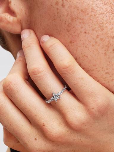 Funkelnder Sternen Baguette-Ring
