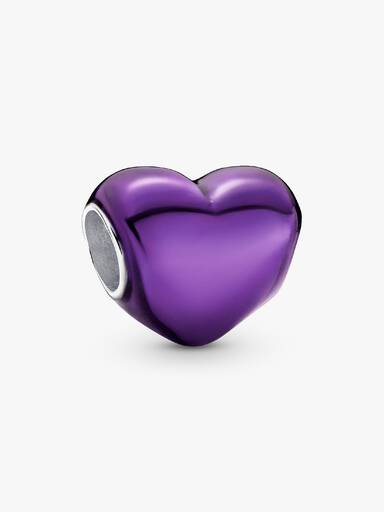 Violettes Metallic-Herz Charm