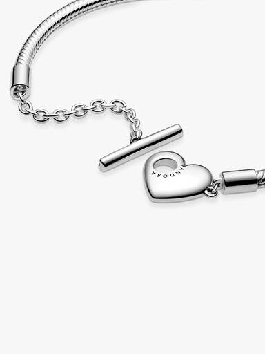 Pandora Moments Herz T-Verschluss Schlangen-Gliederarmband