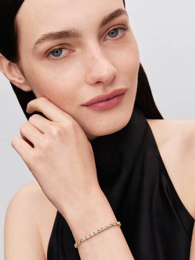 Funkelndes Baguette Tennisarmband