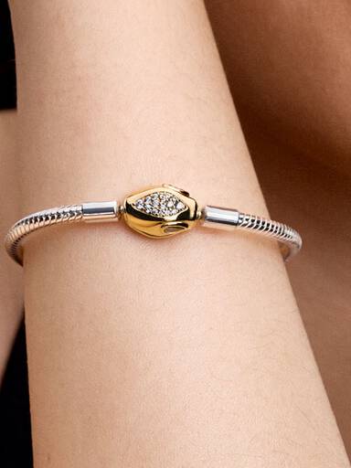 Schlangen-Gliederarmband mit Schlangenverschluss