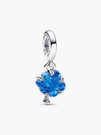Blauer Murano-Glas Stammbaum Charm-Anhänger