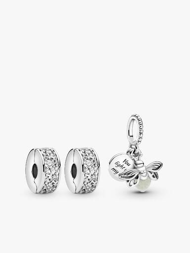 Glühwürmchen Clip Set Silber