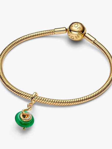 Grüner Murano-Glas Schlange Charm-Anhänger