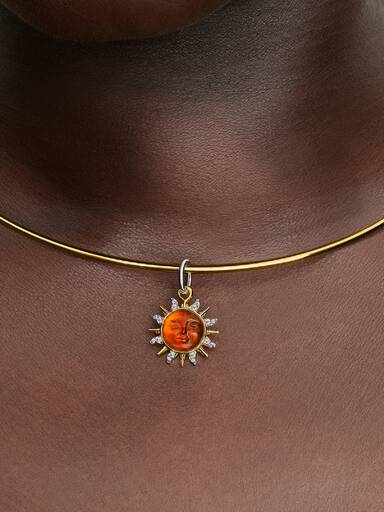 Wirbelnde Sonne Bicolor Charm-Anhänger