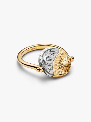 Sonne & Mond Wendbarer Medaillon-Ring