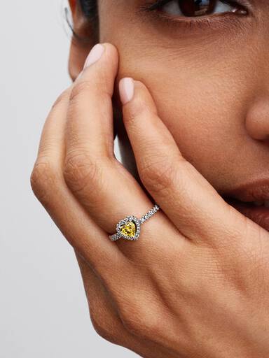Funkelndes Erhabenes Herz Ring