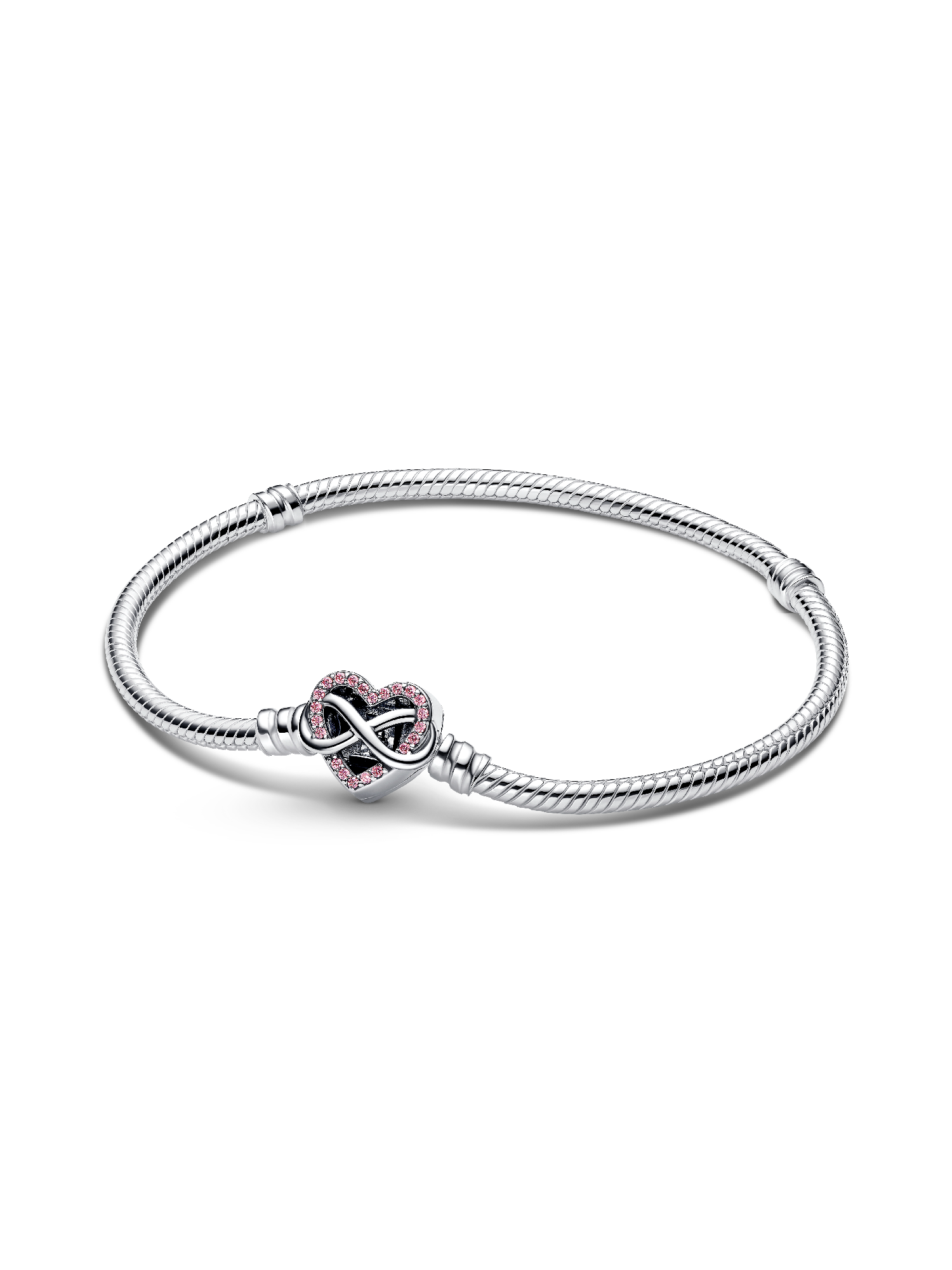 Funklender Rosafarbener Unendlichkeits-Herzverschluss Schlangen-Gliederarmband