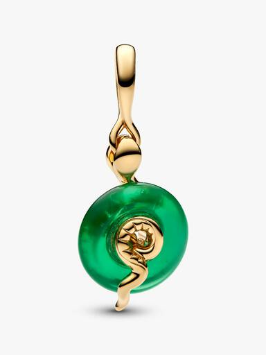 Grüner Murano-Glas Schlange Charm-Anhänger