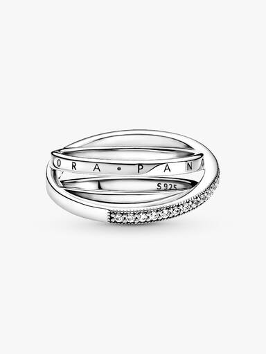Dreifach gekreuzter Pavé-Ring