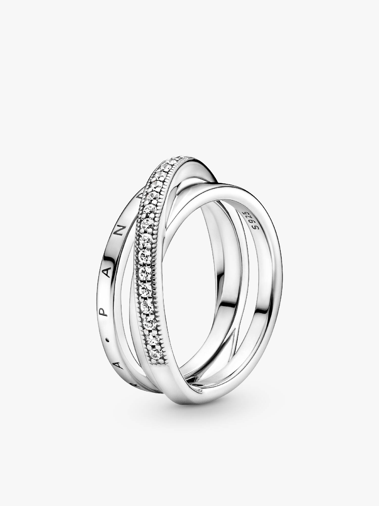 Dreifach gekreuzter Pavé-Ring