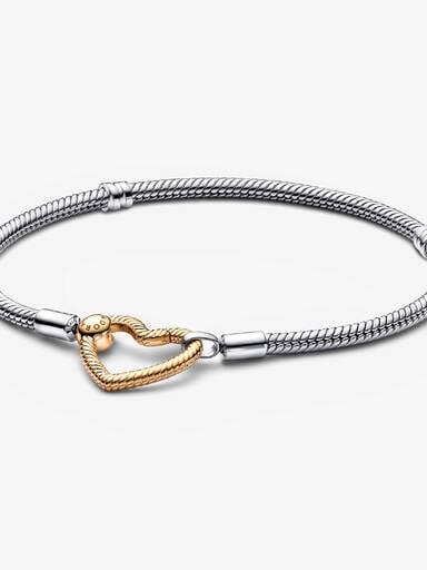 Pandora Moments Herzverschluss Schlangen-Gliederarmband