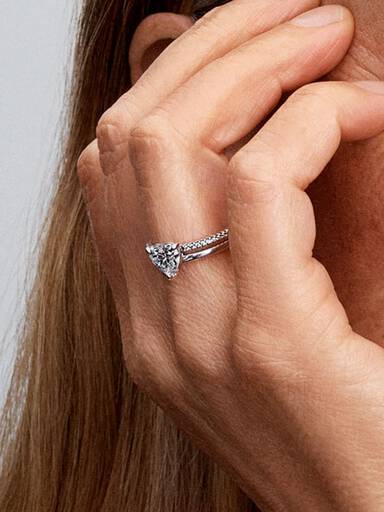 Doppelband Herz Ring